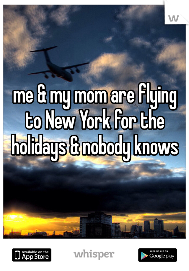 me & my mom are flying to New York for the holidays & nobody knows 