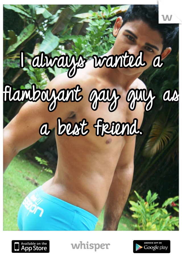 I always wanted a flamboyant gay guy as a best friend.