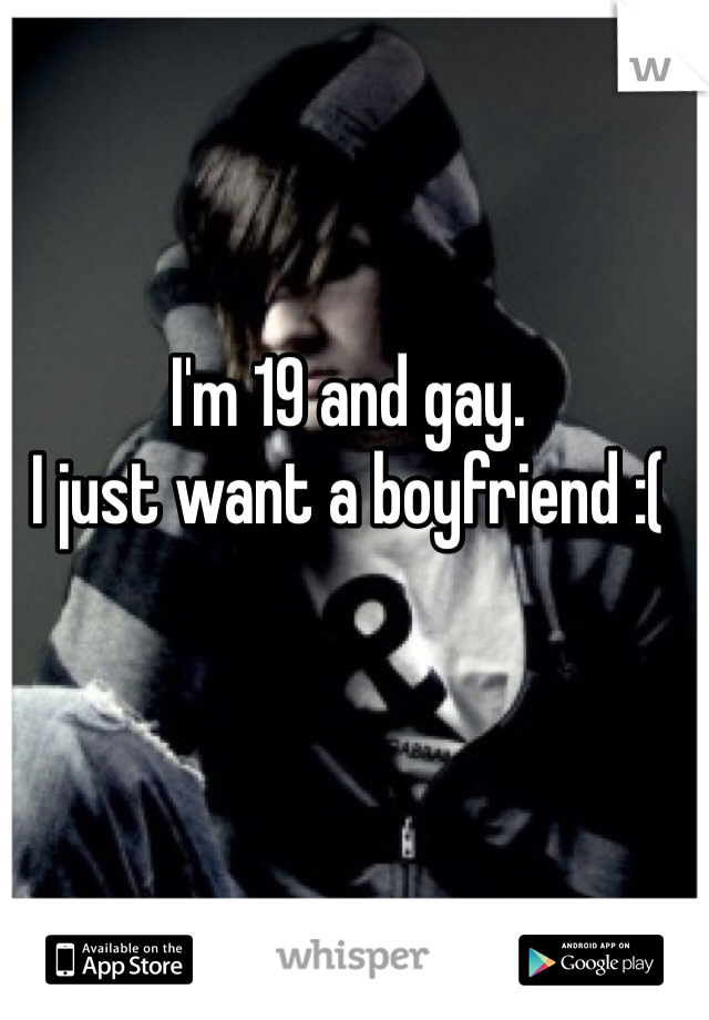 I'm 19 and gay.
I just want a boyfriend :(