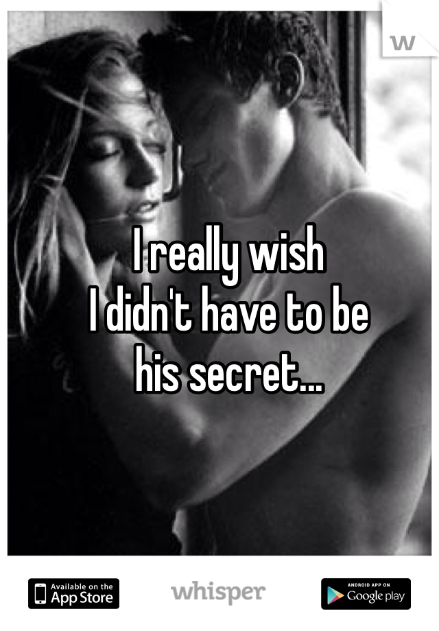 I really wish
I didn't have to be
his secret...