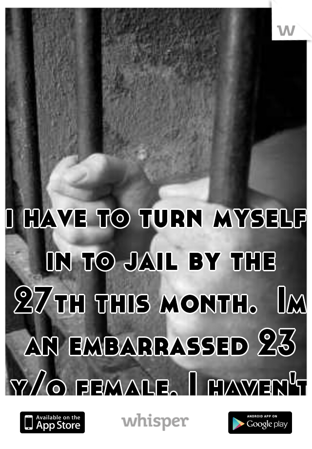 i have to turn myself in to jail by the 27th this month.  Im an embarrassed 23 y/o female. I haven't told my family. .   