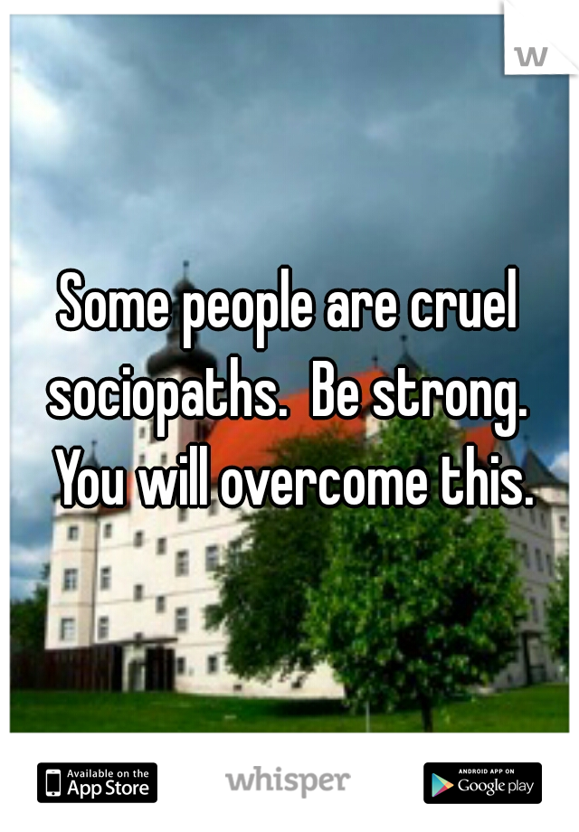 Some people are cruel sociopaths.  Be strong.  You will overcome this.