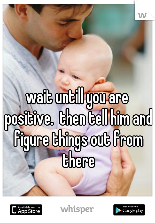 wait untill you are positive.  then tell him and figure things out from there