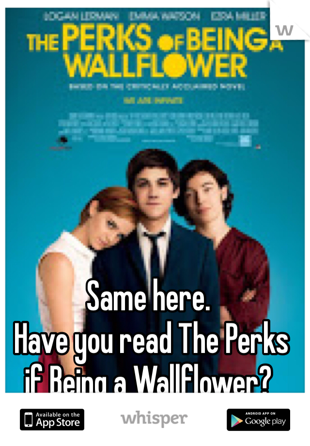 Same here.
 Have you read The Perks if Being a Wallflower?
