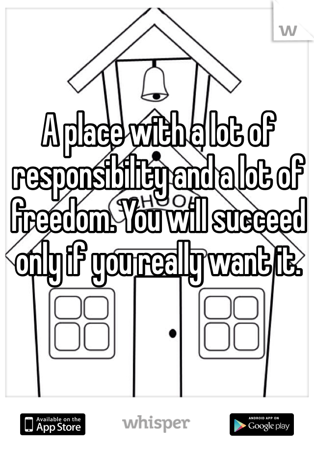 A place with a lot of responsibility and a lot of freedom. You will succeed only if you really want it. 