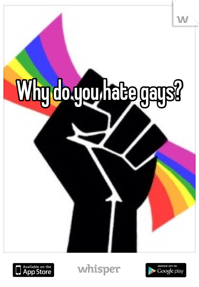 Why do you hate gays? 
