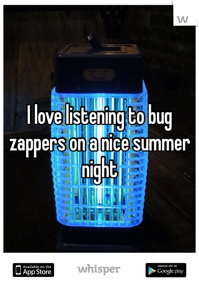 I love listening to bug zappers on a nice summer night