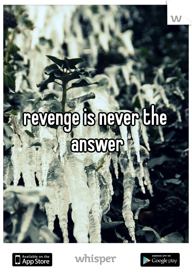 revenge is never the answer