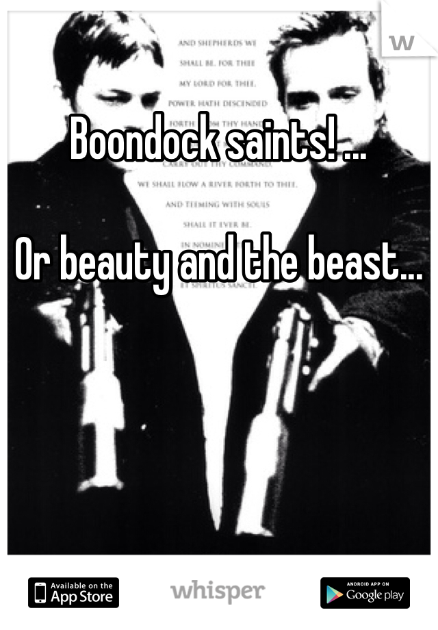 Boondock saints! ...

Or beauty and the beast...