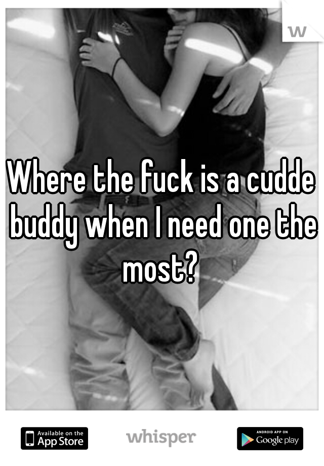 Where the fuck is a cudde buddy when I need one the most? 