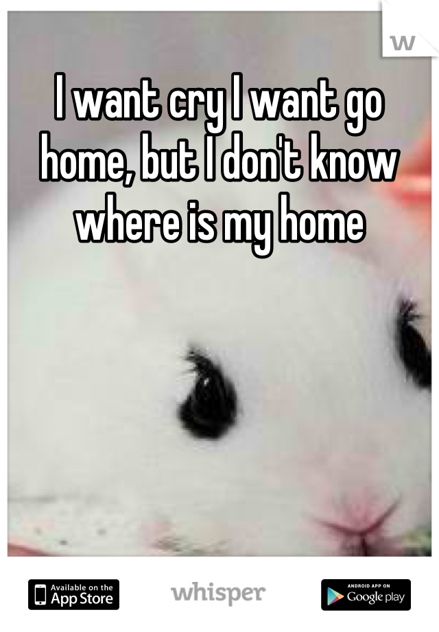 I want cry I want go home, but I don't know where is my home
