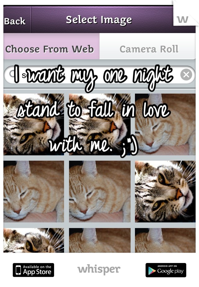 I want my one night stand to fall in love with me. ;") 