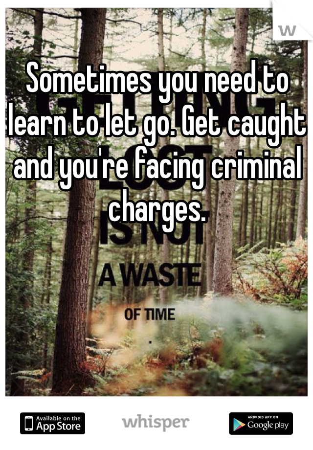 Sometimes you need to learn to let go. Get caught and you're facing criminal charges. 