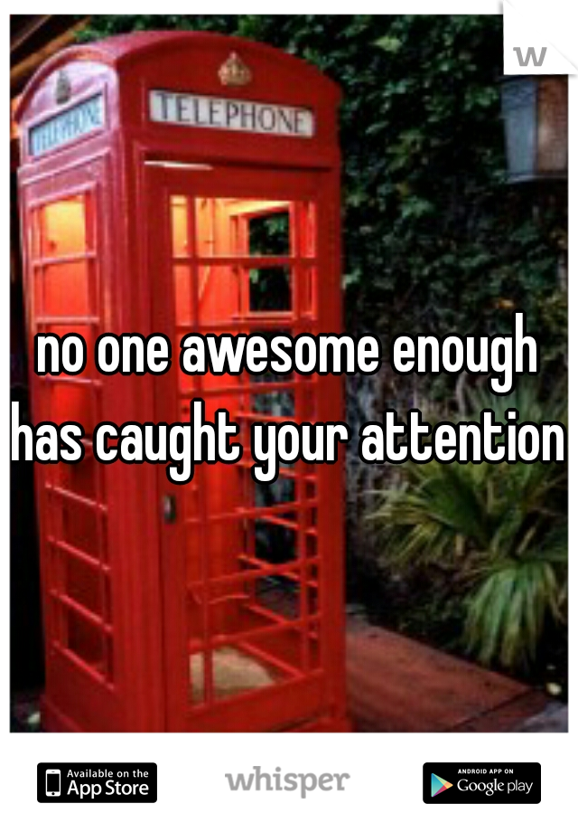 no one awesome enough has caught your attention 