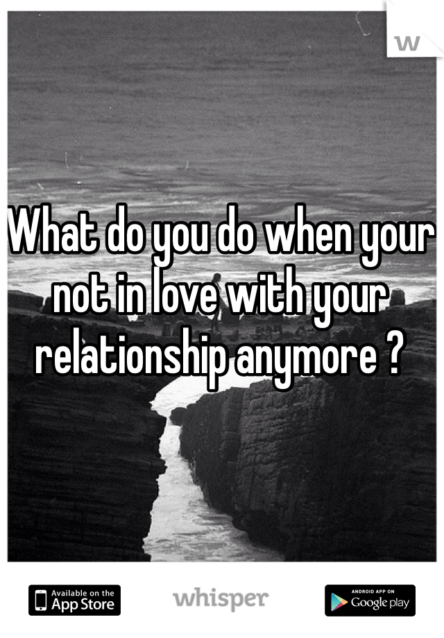 What do you do when your not in love with your relationship anymore ? 