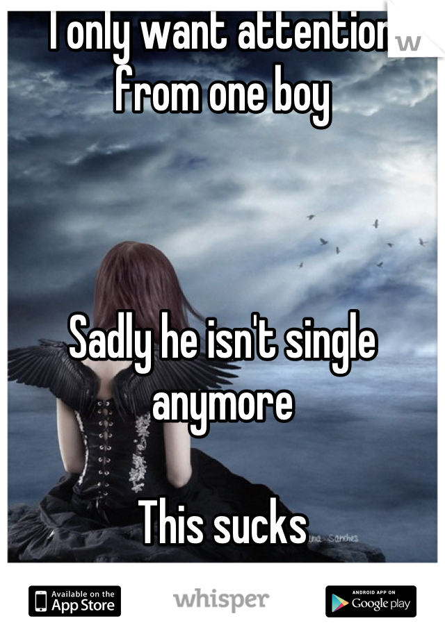 I only want attention from one boy



Sadly he isn't single anymore 

This sucks