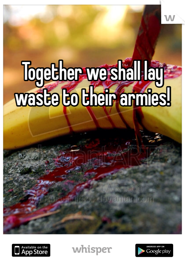 Together we shall lay waste to their armies!
