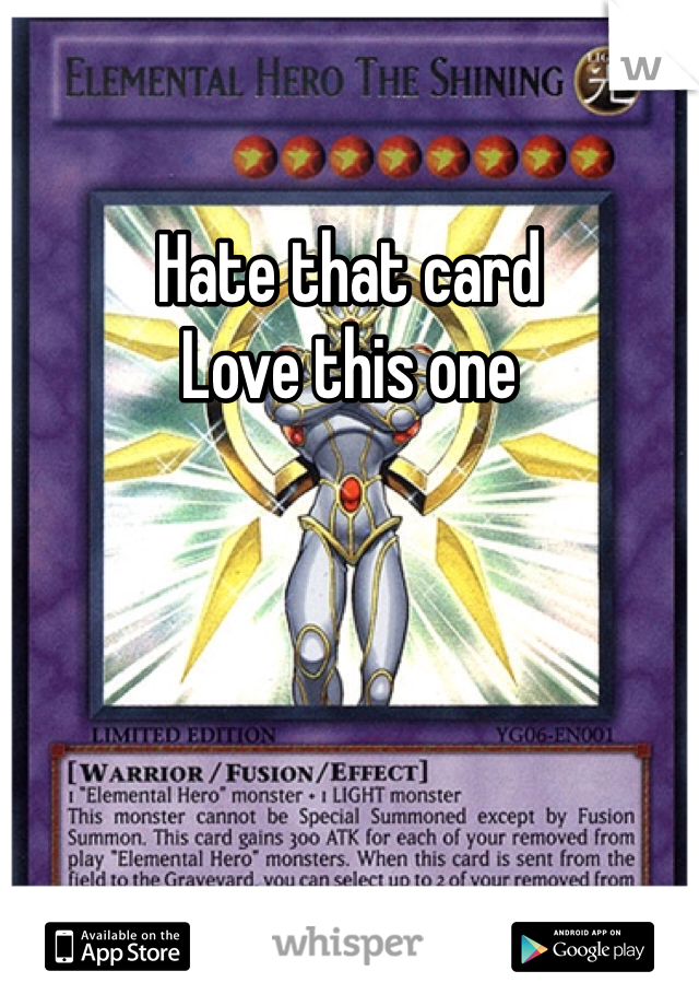 Hate that card
Love this one