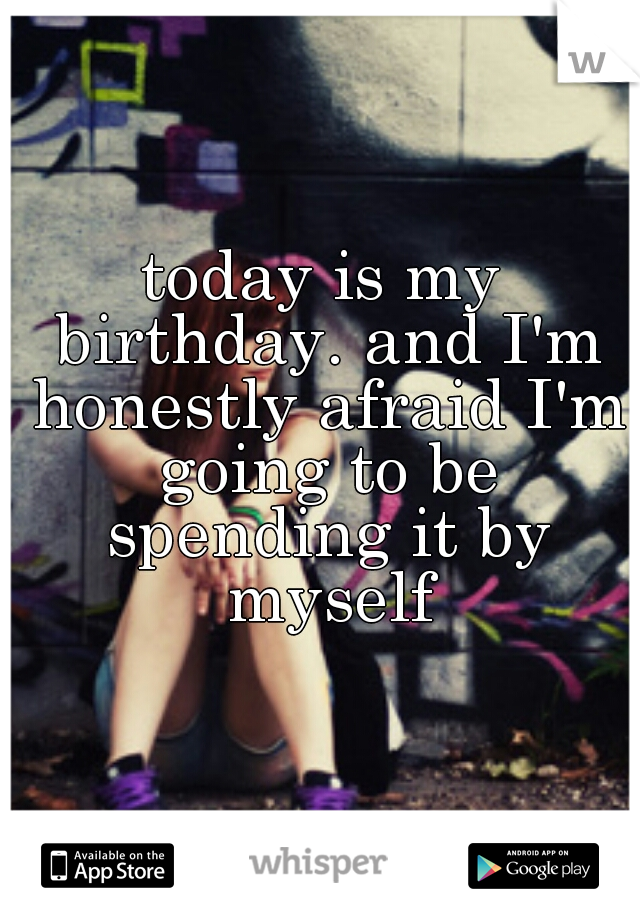 today is my birthday. and I'm honestly afraid I'm going to be spending it by myself