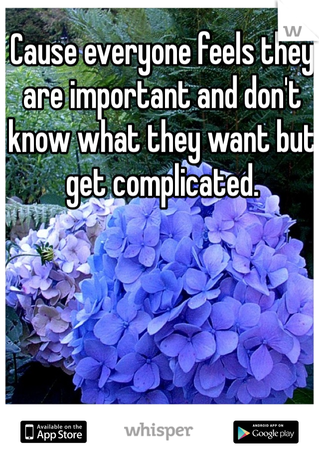 Cause everyone feels they are important and don't know what they want but get complicated.