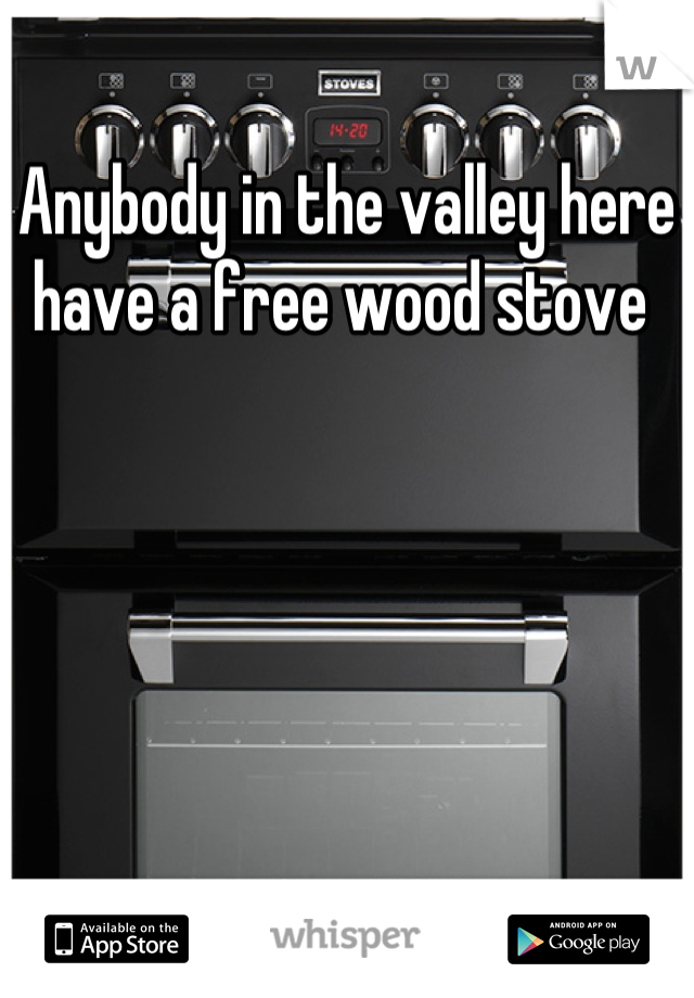 Anybody in the valley here have a free wood stove 
