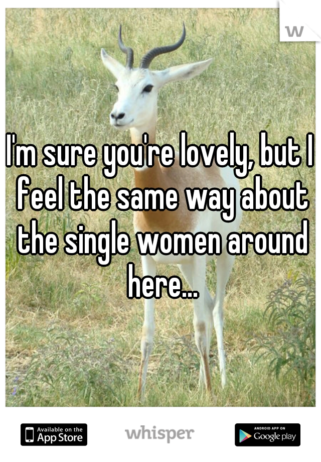 I'm sure you're lovely, but I feel the same way about the single women around here...