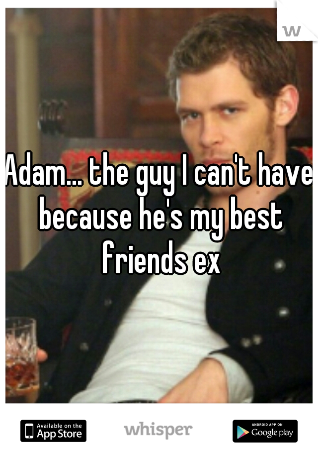 Adam... the guy I can't have because he's my best friends ex