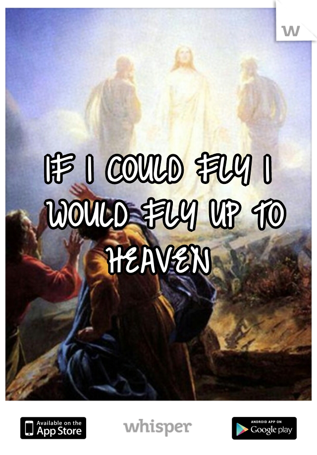 IF I COULD FLY I WOULD FLY UP TO HEAVEN 