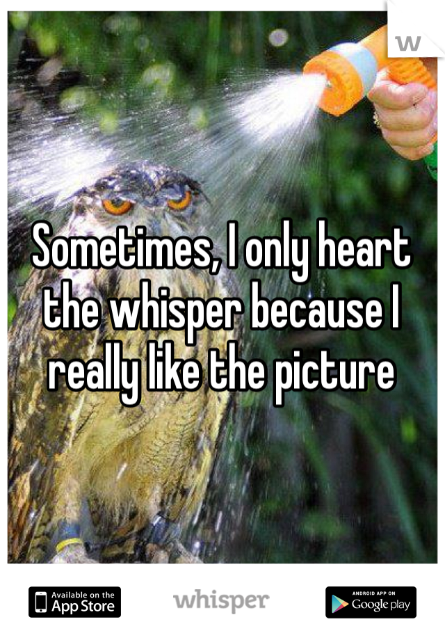 Sometimes, I only heart the whisper because I really like the picture
