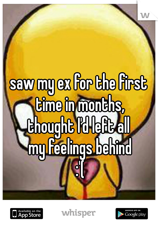 saw my ex for the first 
time in months,
thought I'd left all 
my feelings behind
:'(