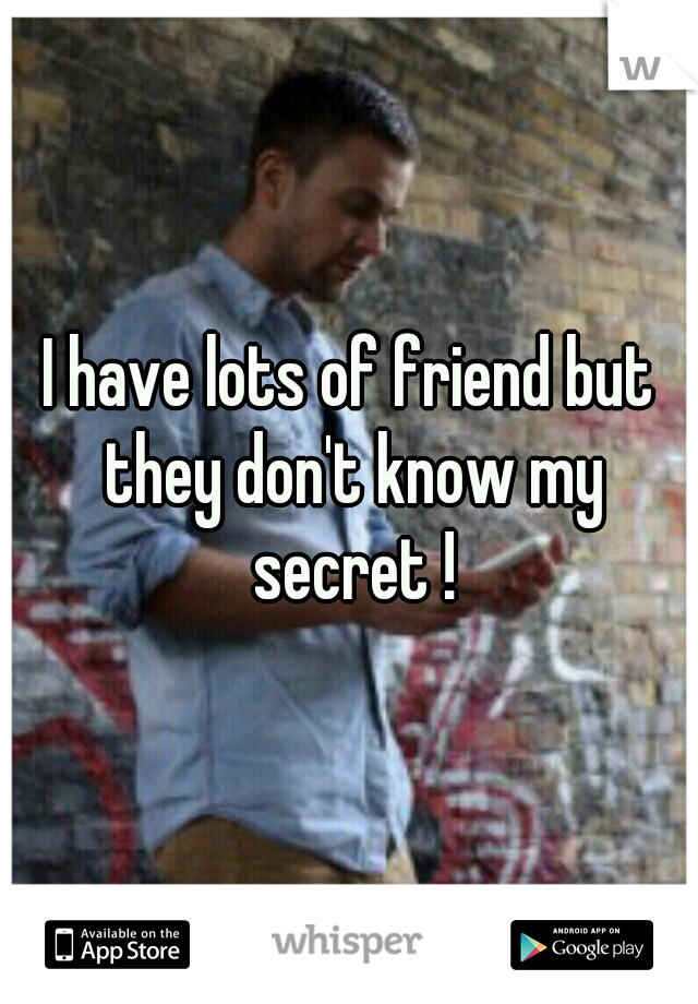 I have lots of friend but they don't know my secret !