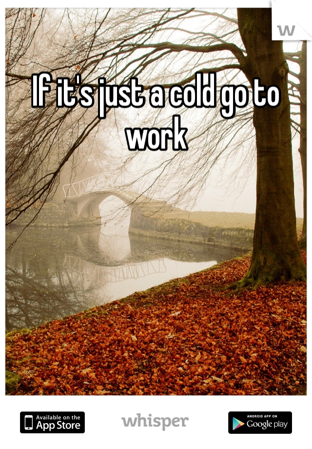 If it's just a cold go to work