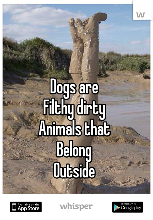 Dogs are
Filthy dirty
Animals that
Belong 
Outside