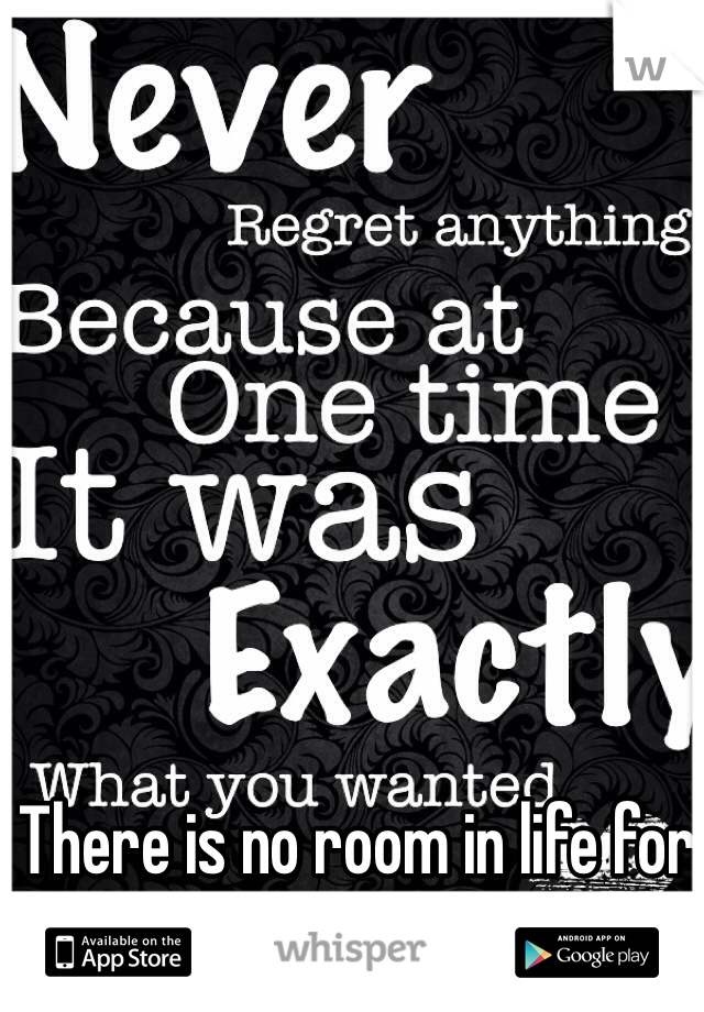 There is no room in life for regret 