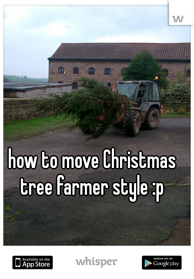 how to move Christmas tree farmer style :p 