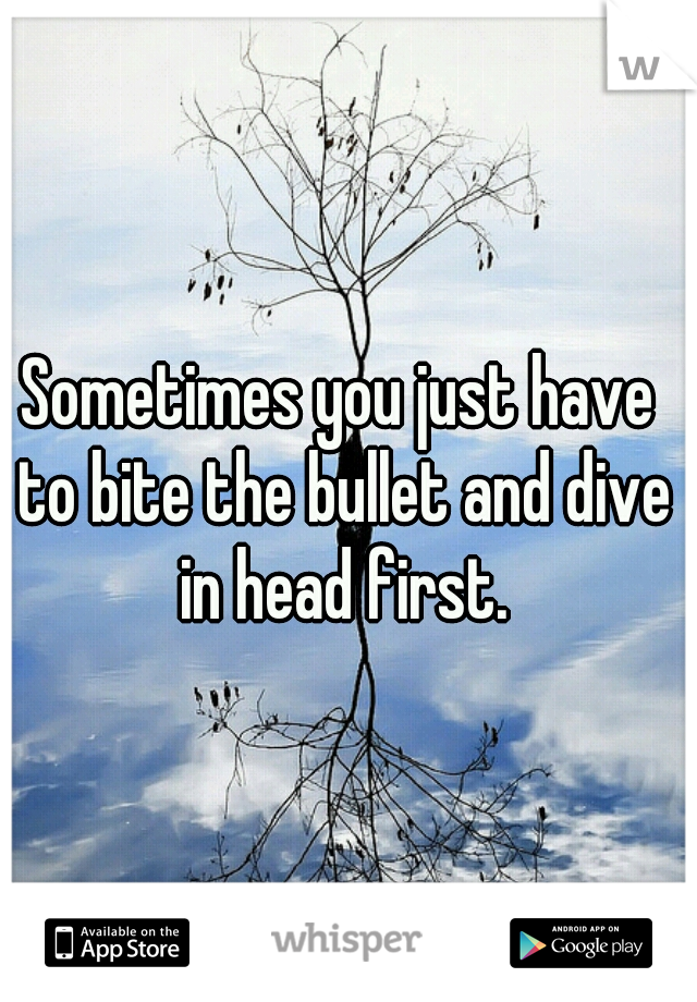 Sometimes you just have to bite the bullet and dive in head first.