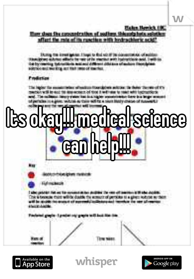 Its okay!!! medical science can help!!! 