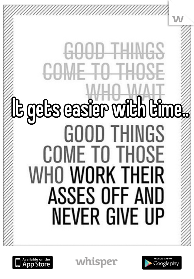 It gets easier with time.. 