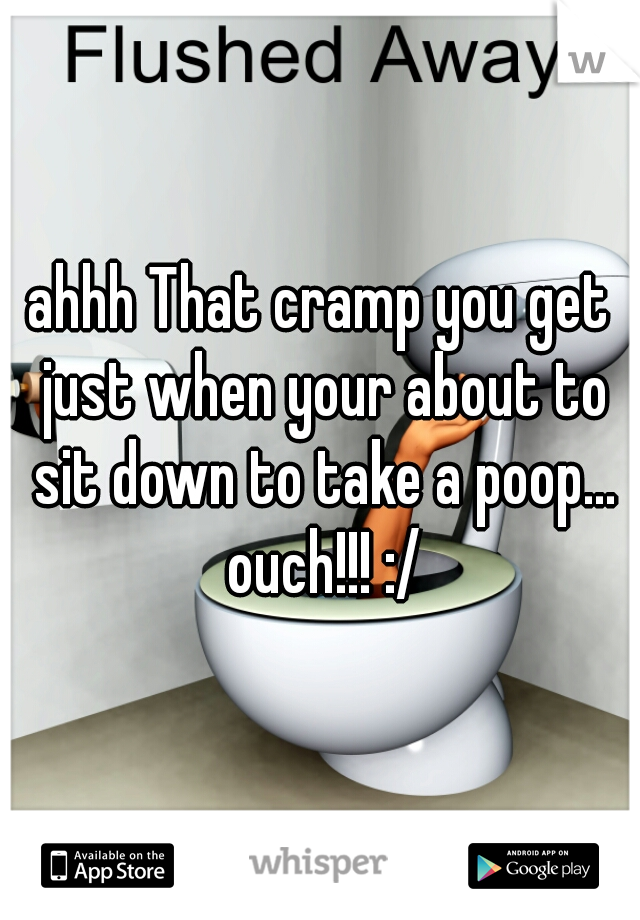 ahhh That cramp you get just when your about to sit down to take a poop... ouch!!! :/