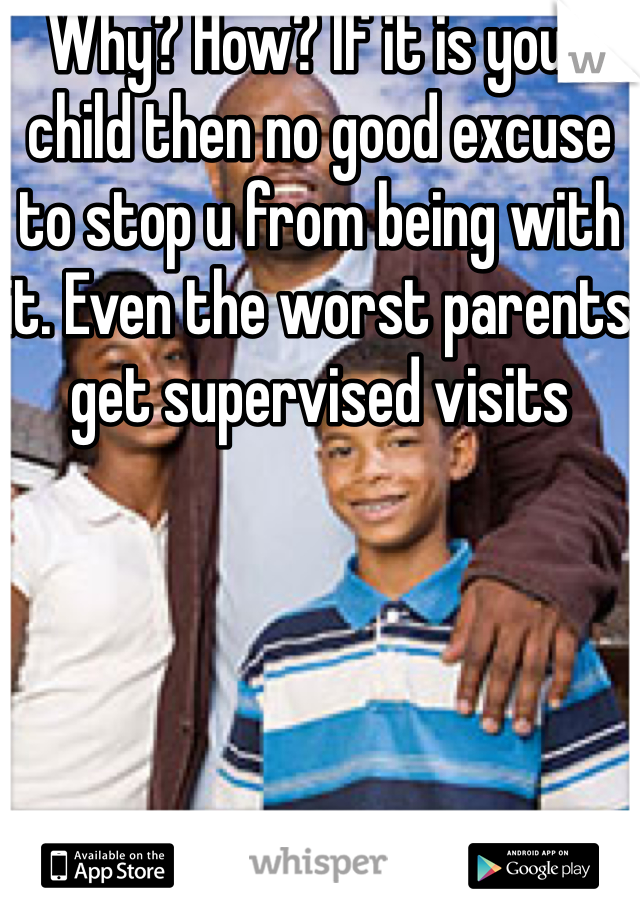 Why? How? If it is your child then no good excuse to stop u from being with it. Even the worst parents get supervised visits 