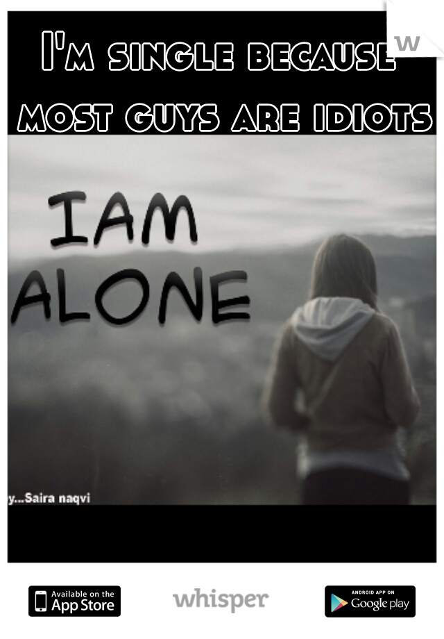 I'm single because most guys are idiots