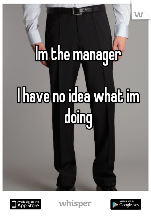 Im the manager 

I have no idea what im doing