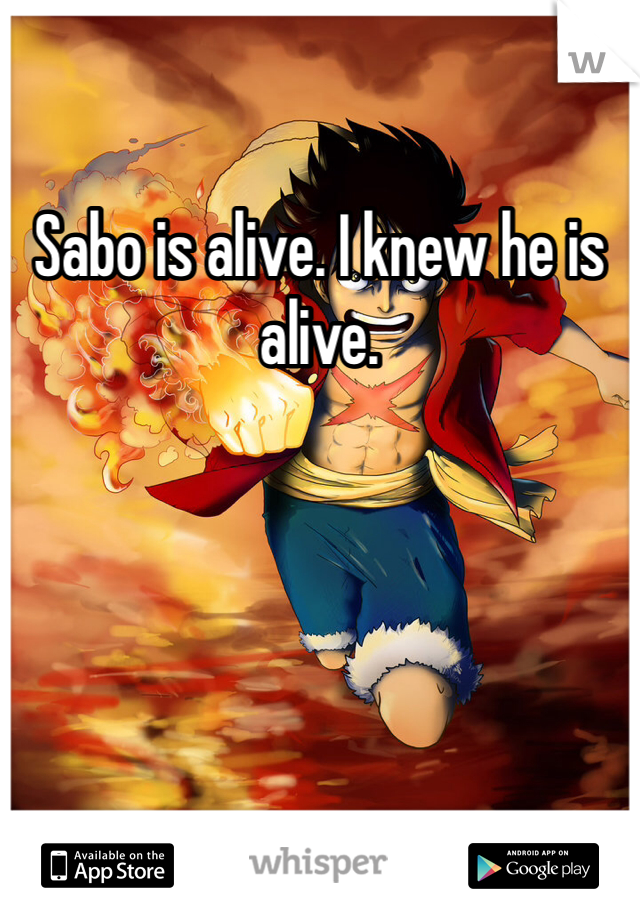 Sabo is alive. I knew he is alive.

