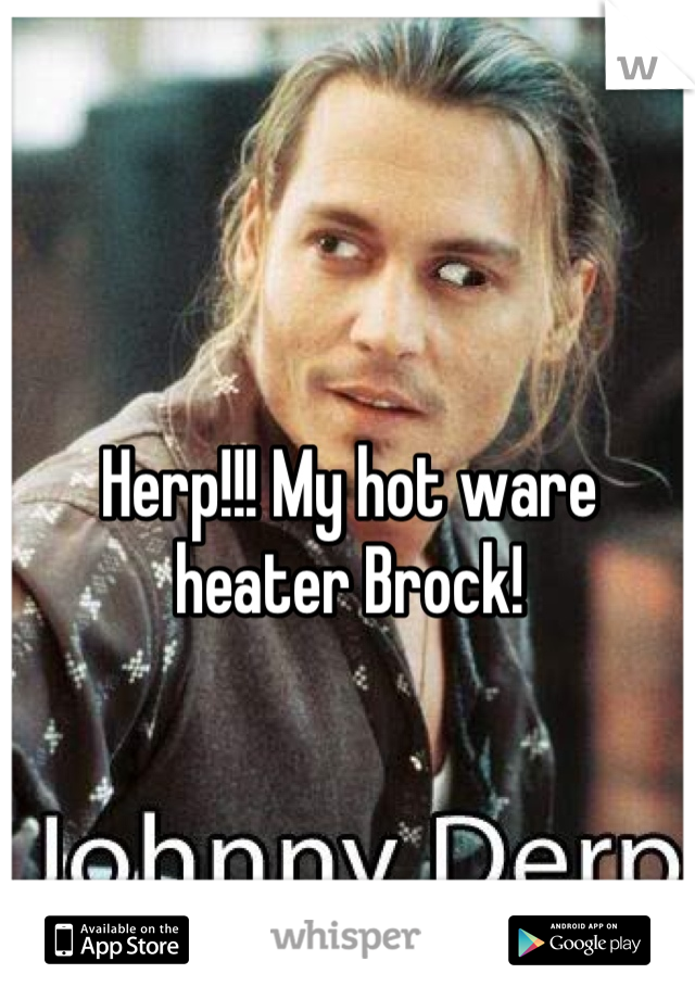Herp!!! My hot ware heater Brock!