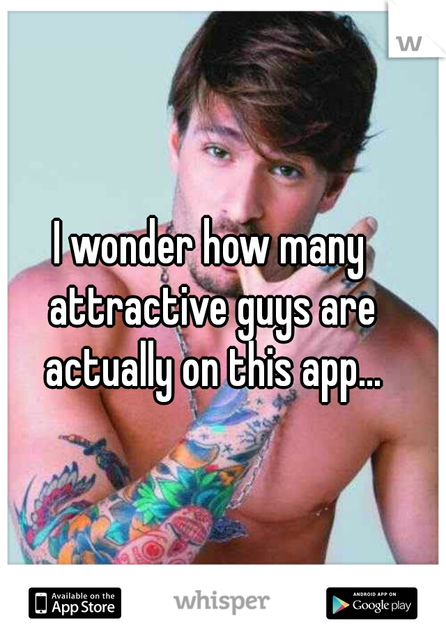 I wonder how many attractive guys are actually on this app...

