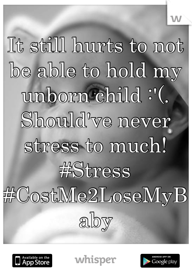 It still hurts to not be able to hold my unborn child :'(. Should've never stress to much!
#Stress #CostMe2LoseMyBaby
