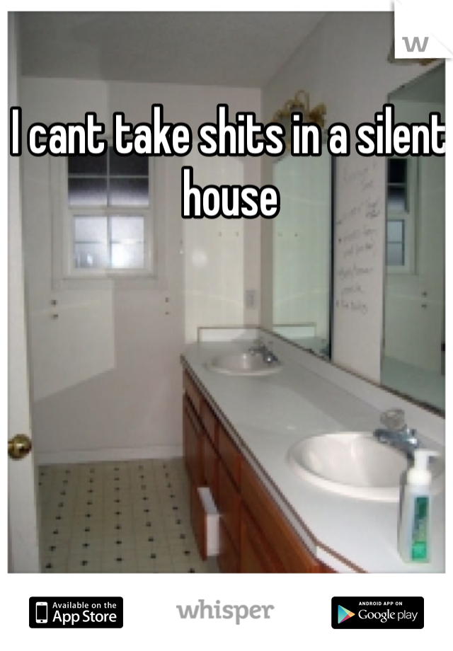 I cant take shits in a silent house