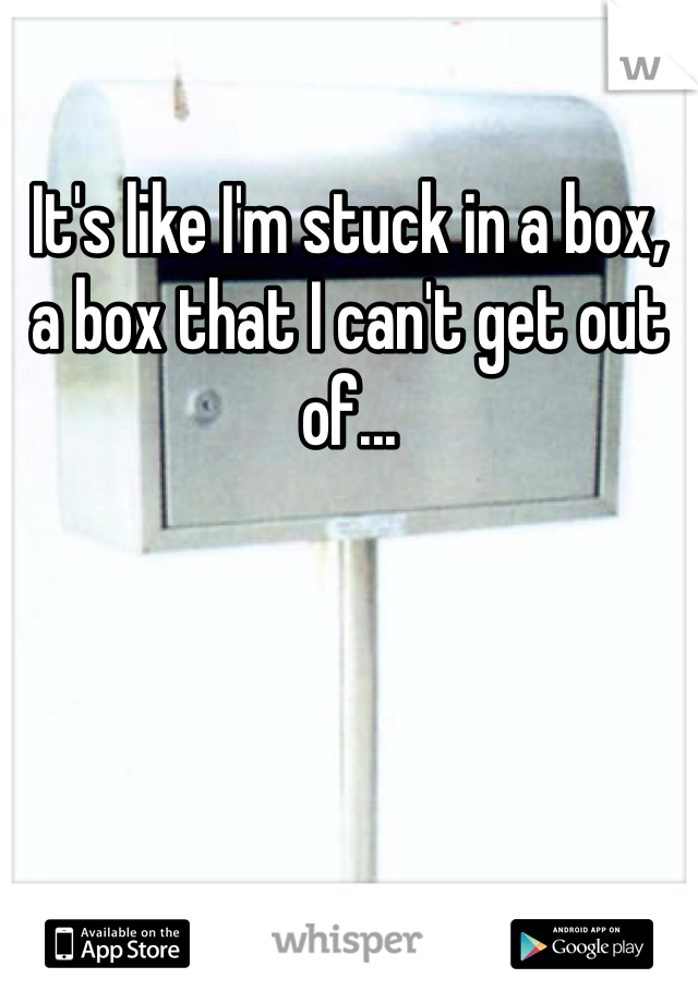 It's like I'm stuck in a box, a box that I can't get out of...