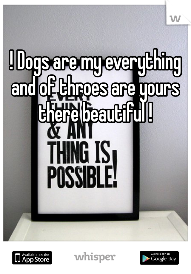 ! Dogs are my everything and of throes are yours there beautiful ! 