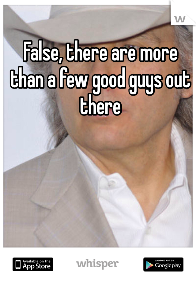 False, there are more than a few good guys out there
